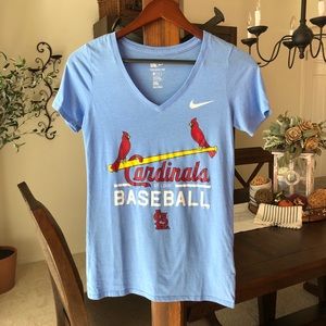 Nike St. Louis Cardinals V-Neck Tee Blue Size XS